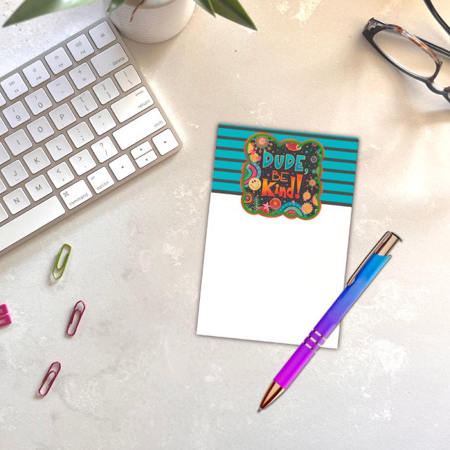 Funny Typ Sei freundlich lächelnd farbig Post-it Klebezettel (Von Creator hochgeladen)