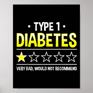 Funny Type 1 Diabetes Ein Star Spaß Poster