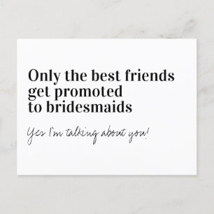 Funny Typografie Bridesmaid Vorschlag Ankündigungspostkarte