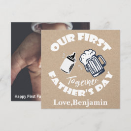 Funny Typografy First Vatertag Fotokarte Mitteilungskarte