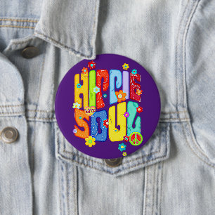Funny Typografy - HIPPIE-SOUL 1 Button