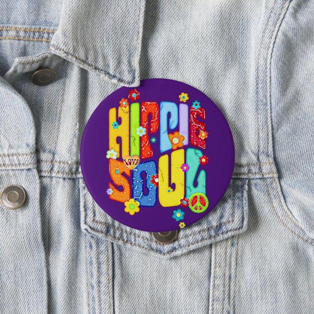 Funny Typografy - HIPPIE-SOUL 1 Button (Beispiel)