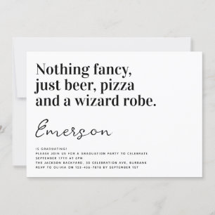 Funny Typografy Nothing Extravagant Grad Party Einladung