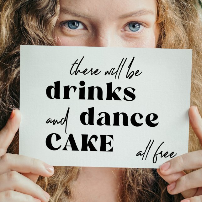 Funny Typografy Schwarz-Weiß Hochzeit Einladung (Von Creator hochgeladen)