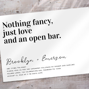 Funny Typografy Schwarz-weiß Wedding Einladung