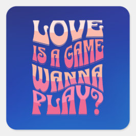 Funny Typograph Valentine Quadratischer Aufkleber