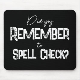 Funny typography simple black & white Mouse Pad Mousepad