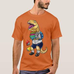 Funny Tyrannosaurus Rex mit Buchschule T-Shirt