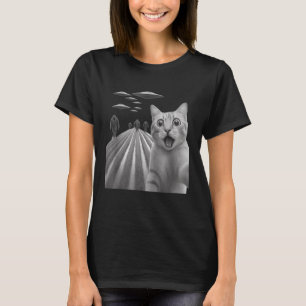 Funny überraschend beängstigend Katze Selfie mit B T-Shirt