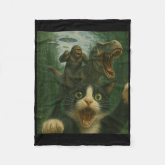 Funny überraschend beängstigend Katze Selfie T-rex Fleecedecke