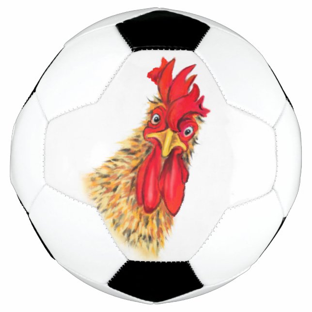 Funny überraschend Neugierig Rooster Soccer Ball (Vorderseite)