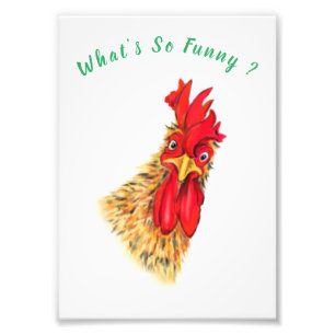 Funny überraschend Neugierige Rooster - Custom Tex Fotodruck