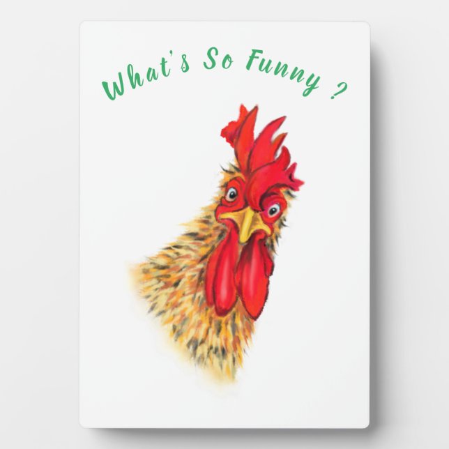 Funny überraschend Neugierige Rooster - Custom Tex Fotoplatte (Vorderseite)