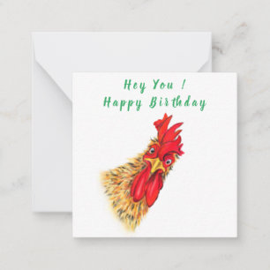 Funny Überraschend Neugierige Rooster - Happy Birt Mitteilungskarte