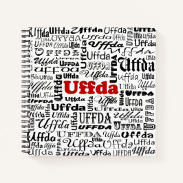 Funny Uffda Norwegischer Ausdruck Schwarz & Roter  Notizbuch