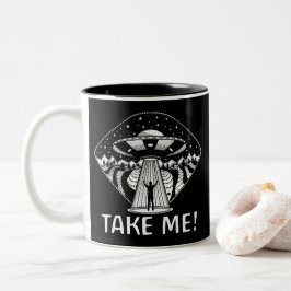 Funny UFO Alien Entführung Verschwörung Zweifarbige Tasse