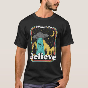 Funny UFO Entführung 70er 80er Retro Alien Woll ic T-Shirt