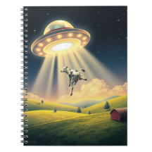 Funny UFO Kuh Abduction Spiral Foto Notebook