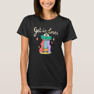 Funny UFO Retro In Loser UFO Alien Cat Space L T-Shirt