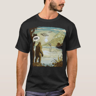 Funny UFOs Bigfoot Sasquatch Introvert Loch Ness T-Shirt