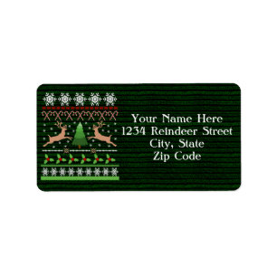 Funny Uggli Christmas Sweater Address Label Adressaufkleber