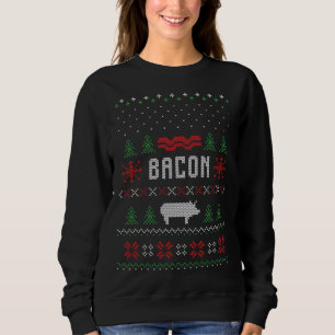 Funny Uggli Christmas Sweater Bacon and Pig Sweatshirt