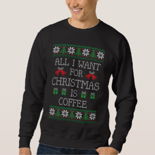 Funny Uggli Christmas Sweater Coffee Strick Script Sweatshirt