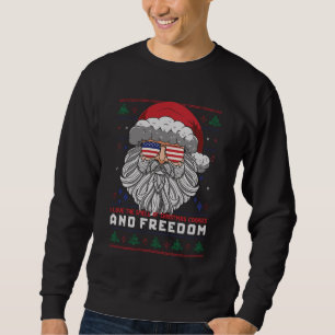 Funny Uggli Weihnachts Sweater American Flag Santa Sweatshirt