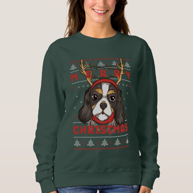 Funny Uggli Weihnachts Sweater Niedlich Dog Deer A Sweatshirt (Vorderseite)
