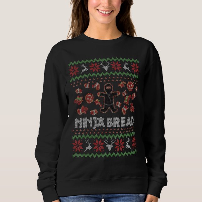 Funny Uggli Weihnachts Sweater Ninja Broad Gingerb Sweatshirt (Vorderseite)