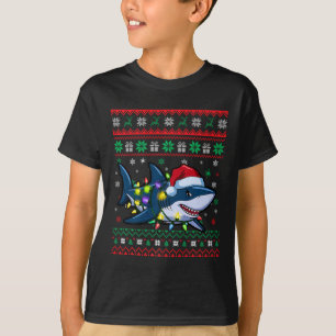Funny Uggli Weihnachtshai Weihnachtsmannmütze Ligh T-Shirt