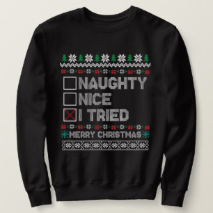 Funny Uggli Weihnachtspulli, Naughty Nice Sweatshirt