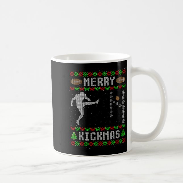Funny Ugly Christmas Football Srt Team Kicker  Kaffeetasse (Rechts)