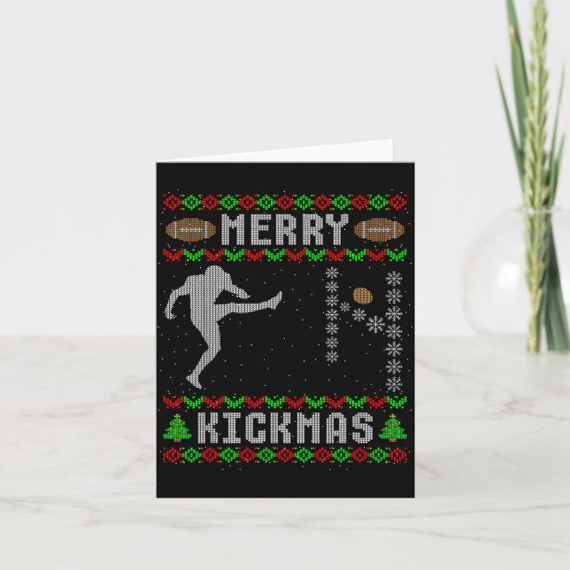 Funny Ugly Christmas Football Srt Team Kicker  Karte (Vorderseite)