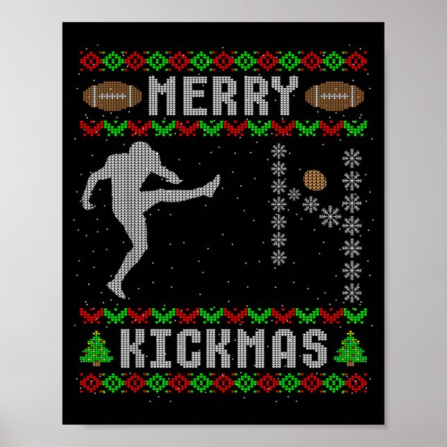 Funny Ugly Christmas Football Srt Team Kicker  Poster (Vorne)