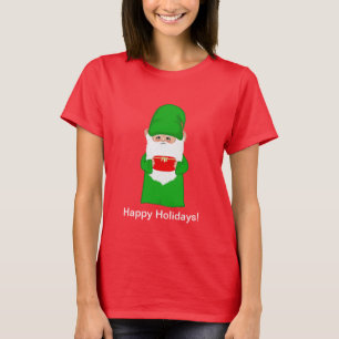 Funny Ugly Christmas Gnome in Green Ugly T-Shirt
