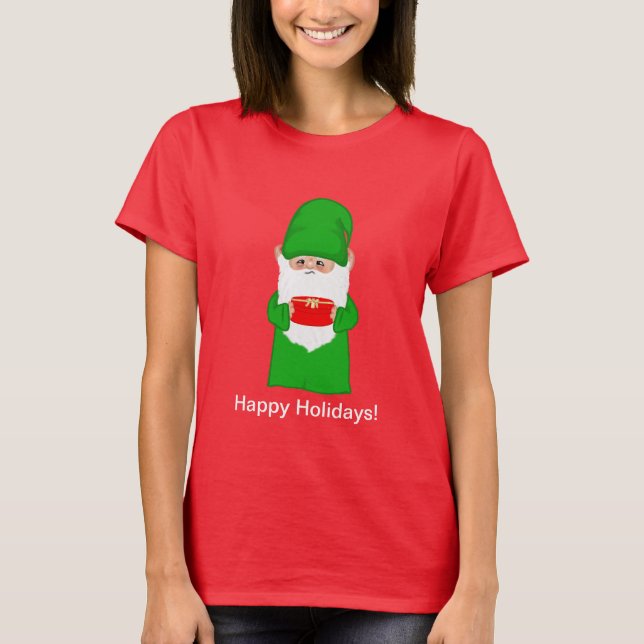 Funny Ugly Christmas Gnome in Green Ugly T-Shirt (Vorderseite)