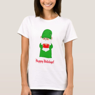 Funny Ugly Christmas Gnome in Green Ugly T - Shirt