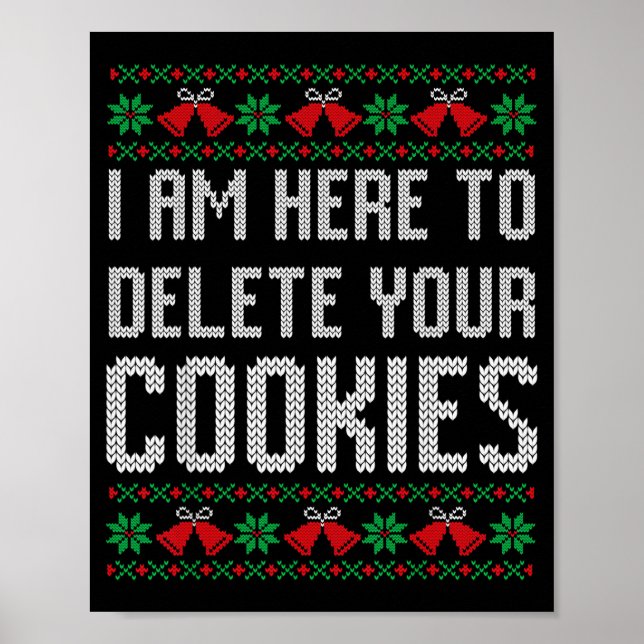 Funny Ugly Christmas Sweater Computer Geek Christm Poster (Vorne)