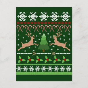 Funny Ugly Christmas Sweater Feiertagspostkarte