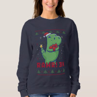 Funny Ugly Christmas Sweater Niedlich T-Rex Dinosa