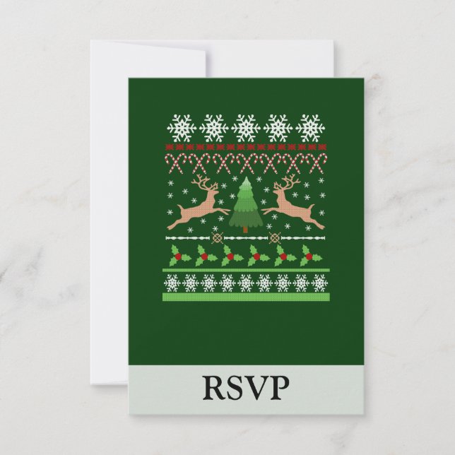 Funny Ugly Christmas Sweater RSVP Karte (Vorderseite)