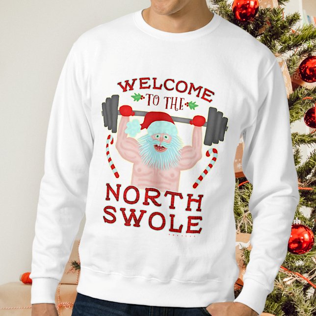 Funny Ugly Christmas Sweater | Santa North Swole Sweatshirt (Von Creator hochgeladen)