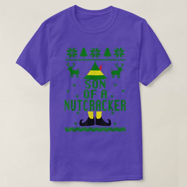Funny Ugly Christmas Sweater Son of A Nutcracker  T-Shirt (Design vorne)