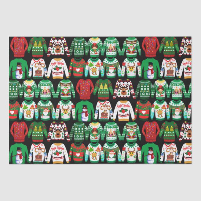 Funny Ugly Christmas Sweaters Seidenpapier (Vorderseite)