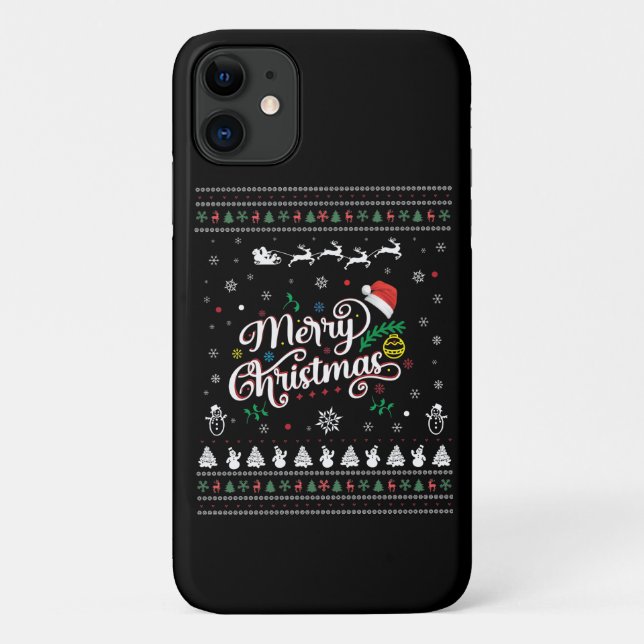 Funny Ugly Frohe Weihnachten Case-Mate iPhone Hülle (Rückseite)