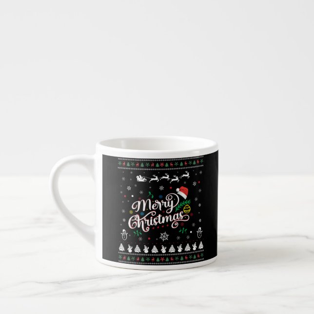 Funny Ugly Frohe Weihnachten Espressotasse (Links)