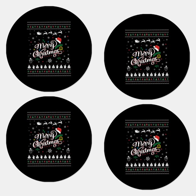 Funny Ugly Frohe Weihnachten Etiketten (Gruppe)