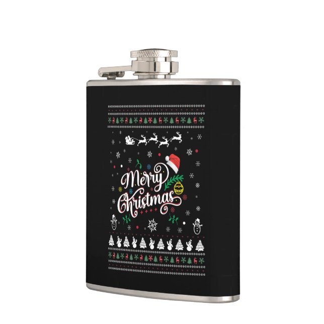 Funny Ugly Frohe Weihnachten Flachmann (Links)