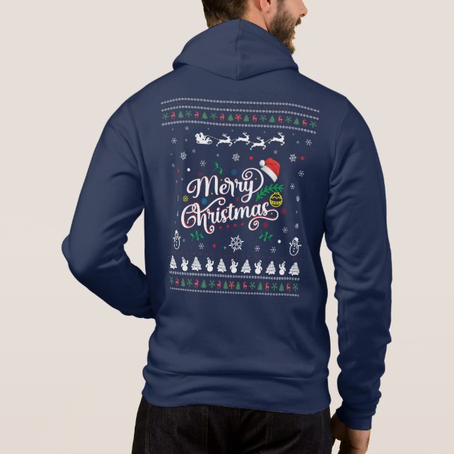 Funny Ugly Frohe Weihnachten Hoodie (Rückseite)